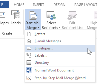 can i print an envelope in word 365